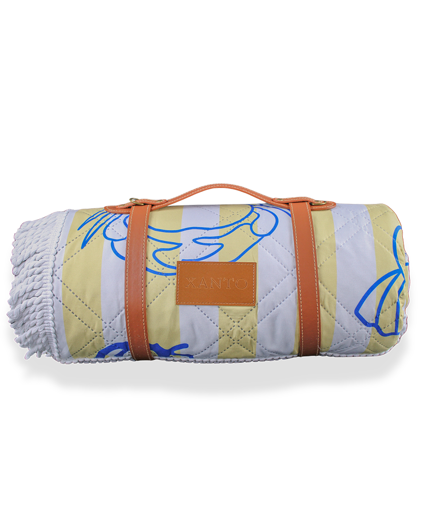 XO Beach Blanket - Yellow Pearls