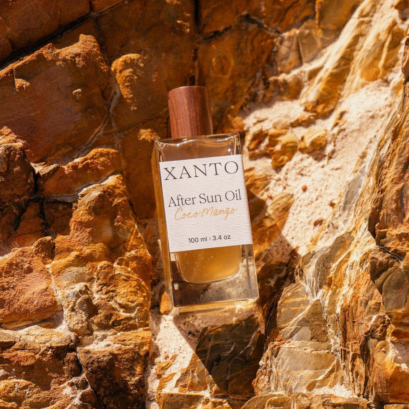 After Sun Oil with coco mango fragrance perfect for relaxing on the beach and soothing sun-kissed skin